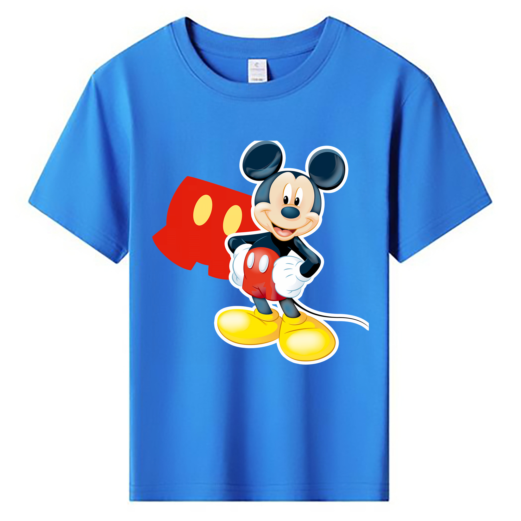 （画像用） ミッキーマウス Mickey Mouse 綿100％キッズTシャツ（フロントプリント）